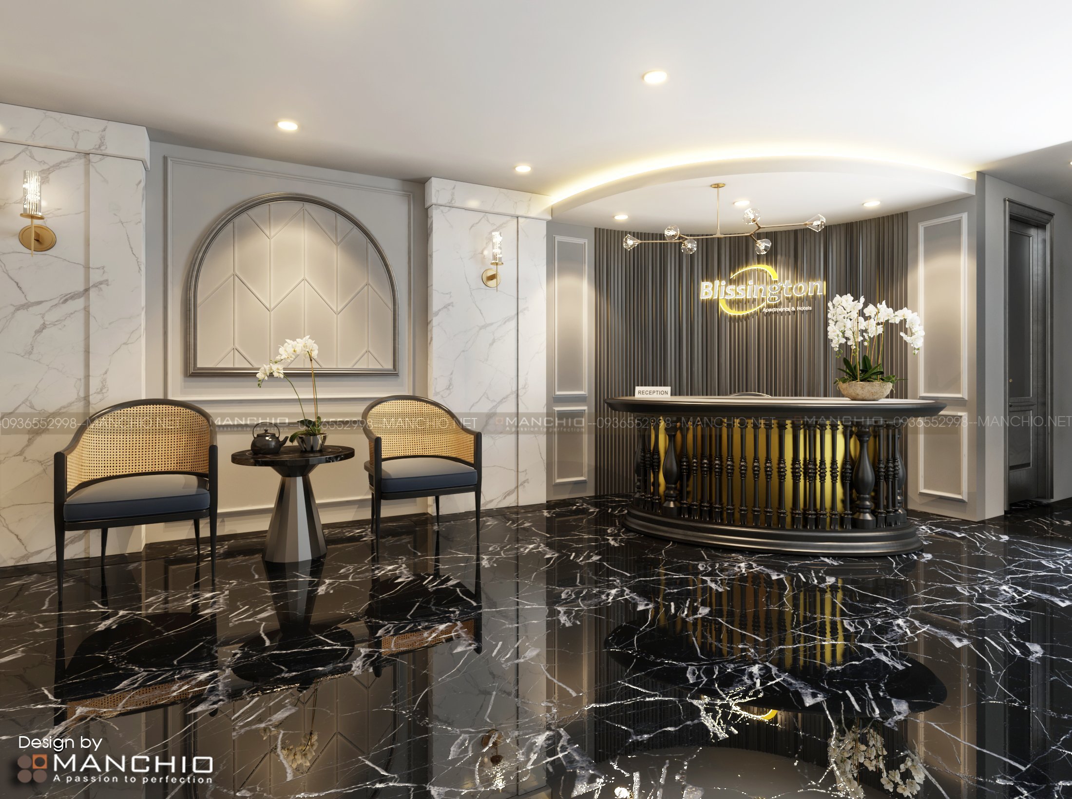 Hình ảnh Thiết kế nội thất khách sạn Blissington 65 Hàng Bè - Hoàn Kiếm - Hà Nội