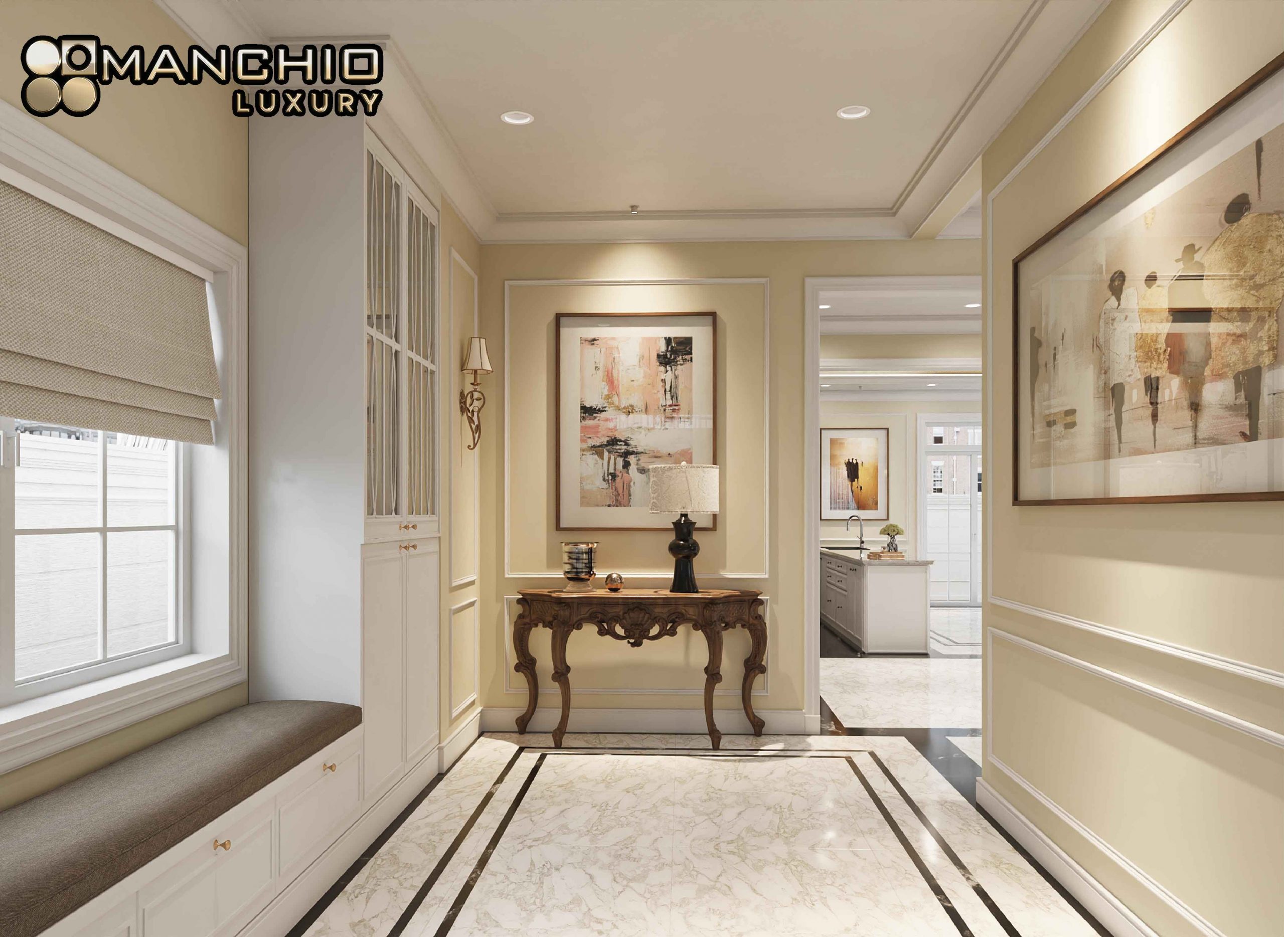 Loi-hanh-lang-phong-khach-Biet-thu-Anh-Dao-Vinhomes-Riverside-2-scaled